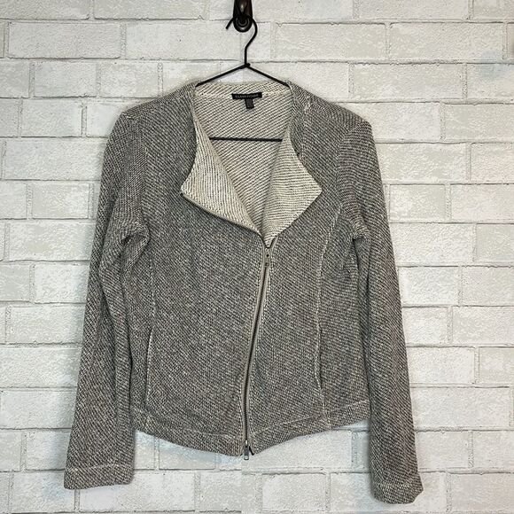 Eileen Fisher Twisted Terry Moto Jacket Gray XS - Picture 3 of 9
